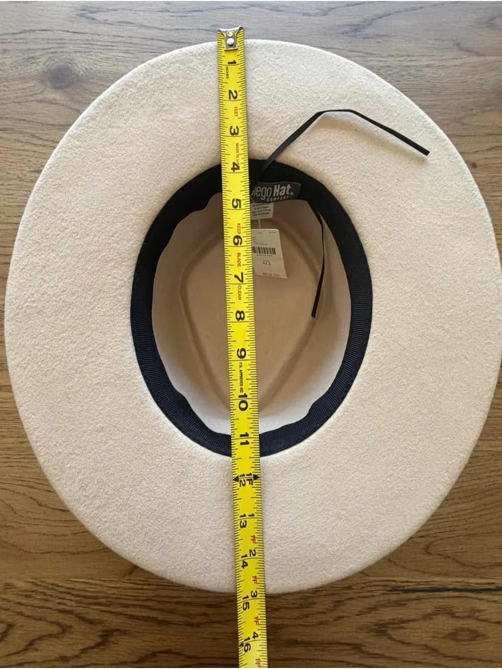 NWT San Diego Hat Company Womens One Size Beige Wool Felt Adjustable Fedora Hat